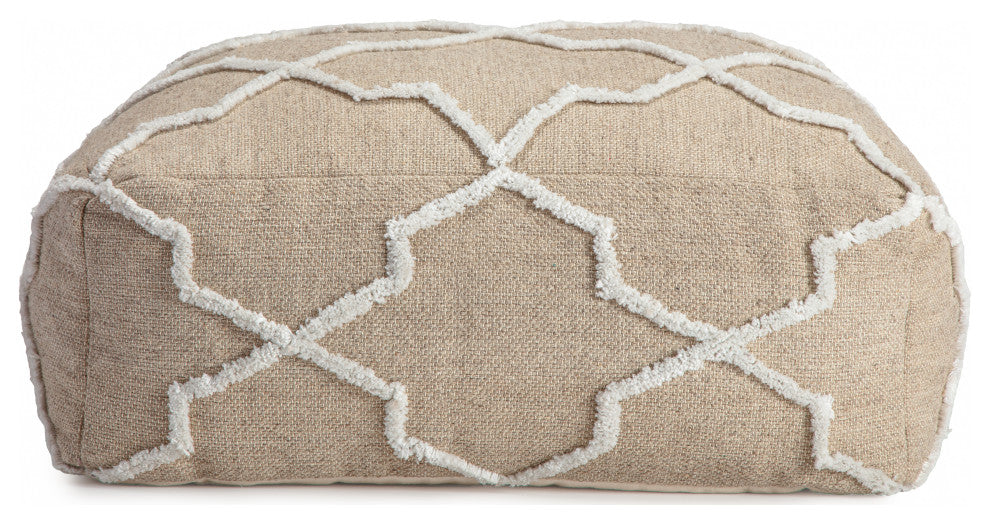 Cloud Nine 34" x 34" x 16" Brown and Ivory Ottoman
