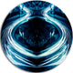 Blue Light Trails, Abstract Digital Art Large Disc Metal Wall Art, 11"