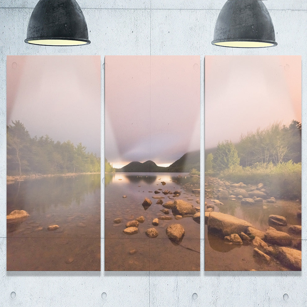 "Jordan Pond in Acadia Park" Metal Wall Art, 3 Panels, 36"x28"