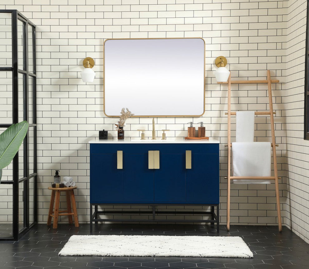 Home Living 22" Modern Blue-Light Bathroom Vanity