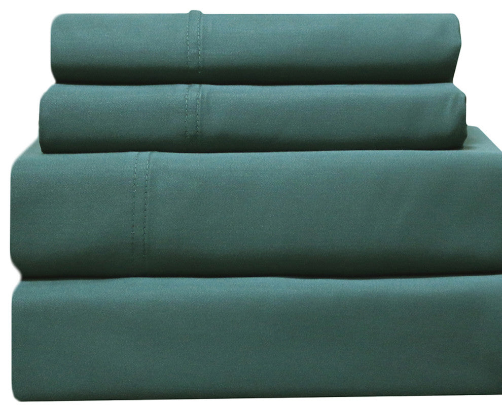 600 TC 100% Bamboo Viscose Soft Sheet Set, Teal, Queen