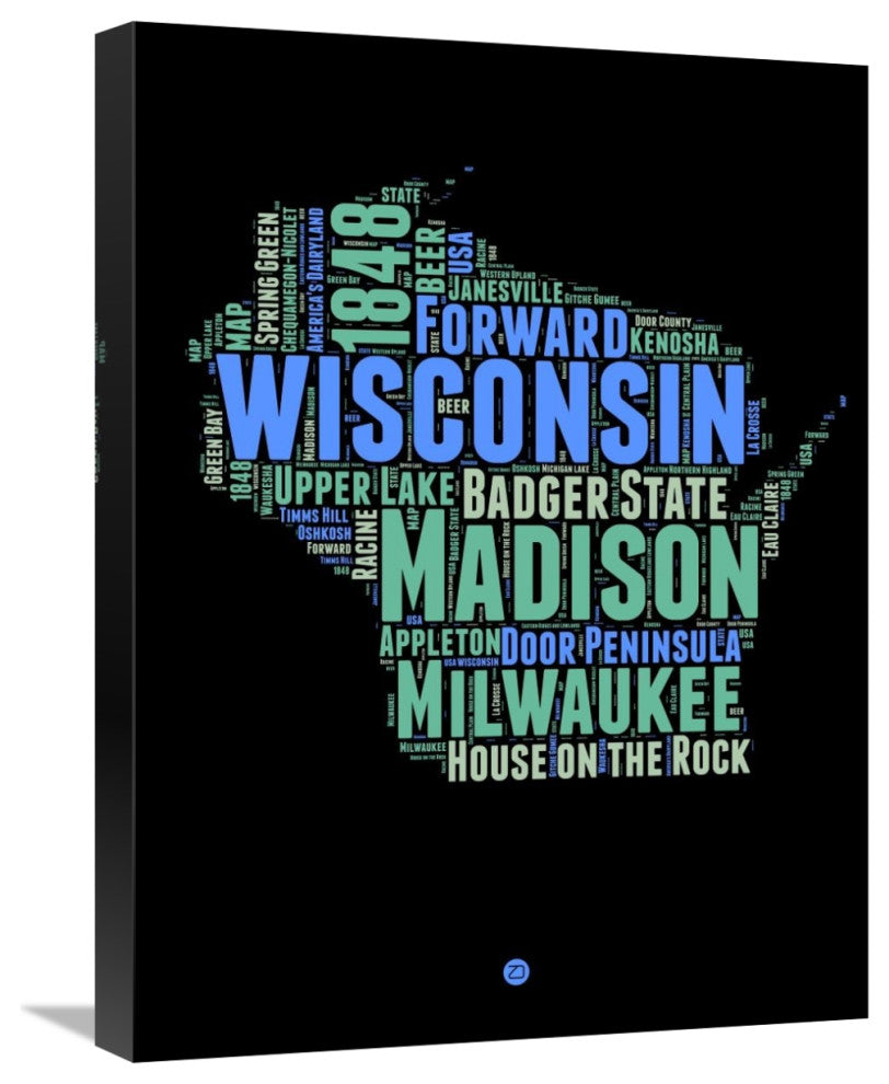 "Wisconsin Word Cloud 1" Fine Art Print