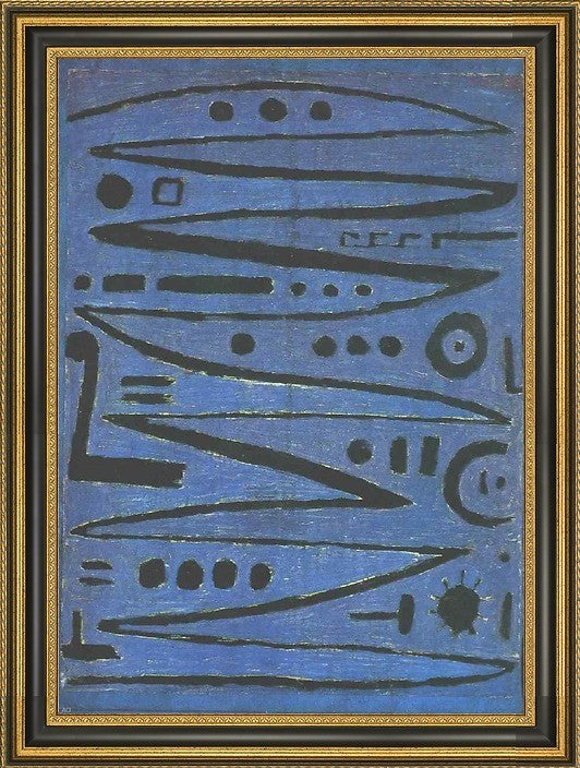 Paul Klee Heroic Fiddling - 18" x 27" Framed Premium Canvas Print