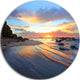 Exotic Seashore Sunrise Australia, Seashore Round Metal Wall Art, 36"