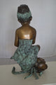 Dancer with Rose bronze statue -  Size: 15"L x 17"W x 26"H.