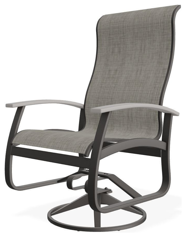Belle Isle Sling Outdoor Swivel Rocker, Smoke/Warm Gray