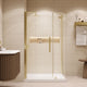 Pasadena 48"Wx36"Dx74 3/4"H Corner Pivot Shower Kit Gold Base