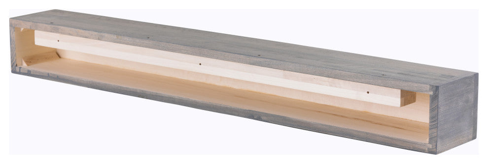 Modern Farmhouse Fireplace Mantels, Ash Gray, 48" L X 5.5" H X 6.25" D