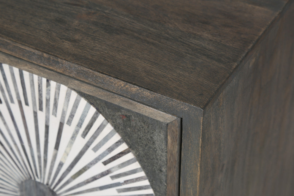 Palm Desert Modern Bone Inlay Sideboard, Vintage Gray