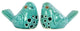 Porcelain Bird Figurines, 2-Piece Set, Turquoise