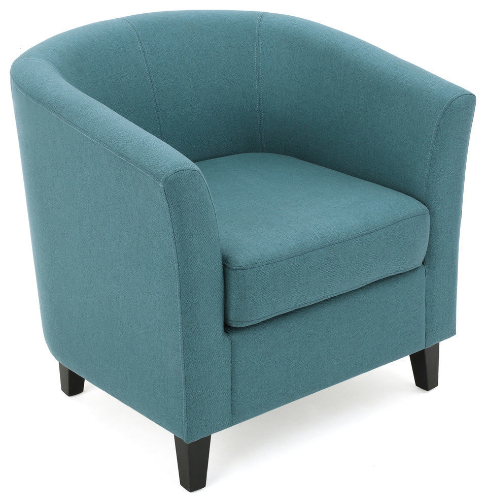 GDF Studio Prescott Tub Design Club Chair, Dark Teal Fabric