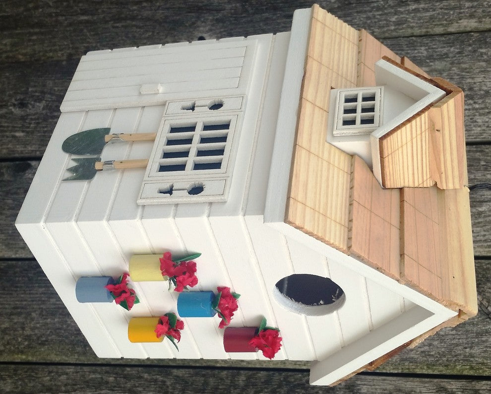 Potting Shed Birdhouse, White