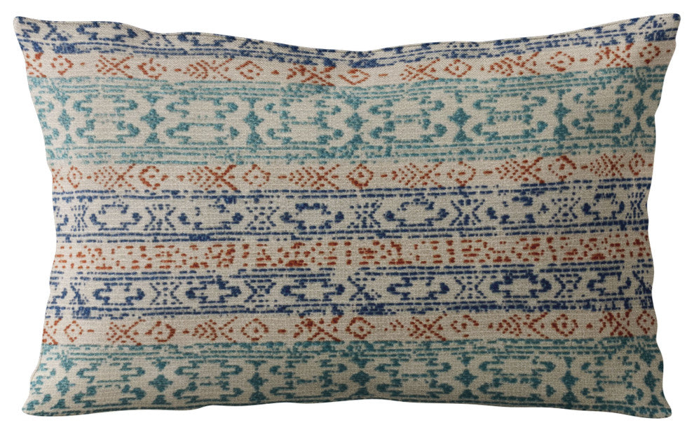 Plutus Blue Lined Stripe Luxury Throw Pillow, 18"x18"