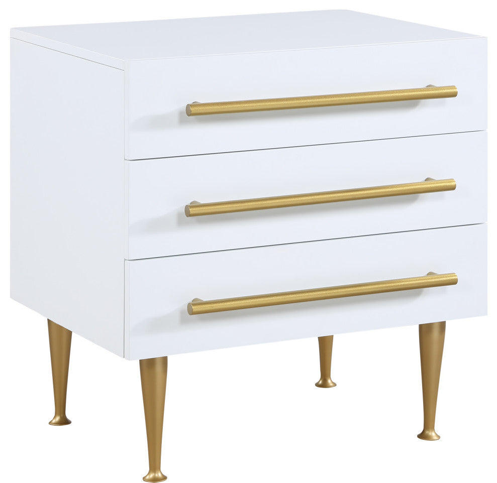 Marisol Night Stand, Rich White Finish