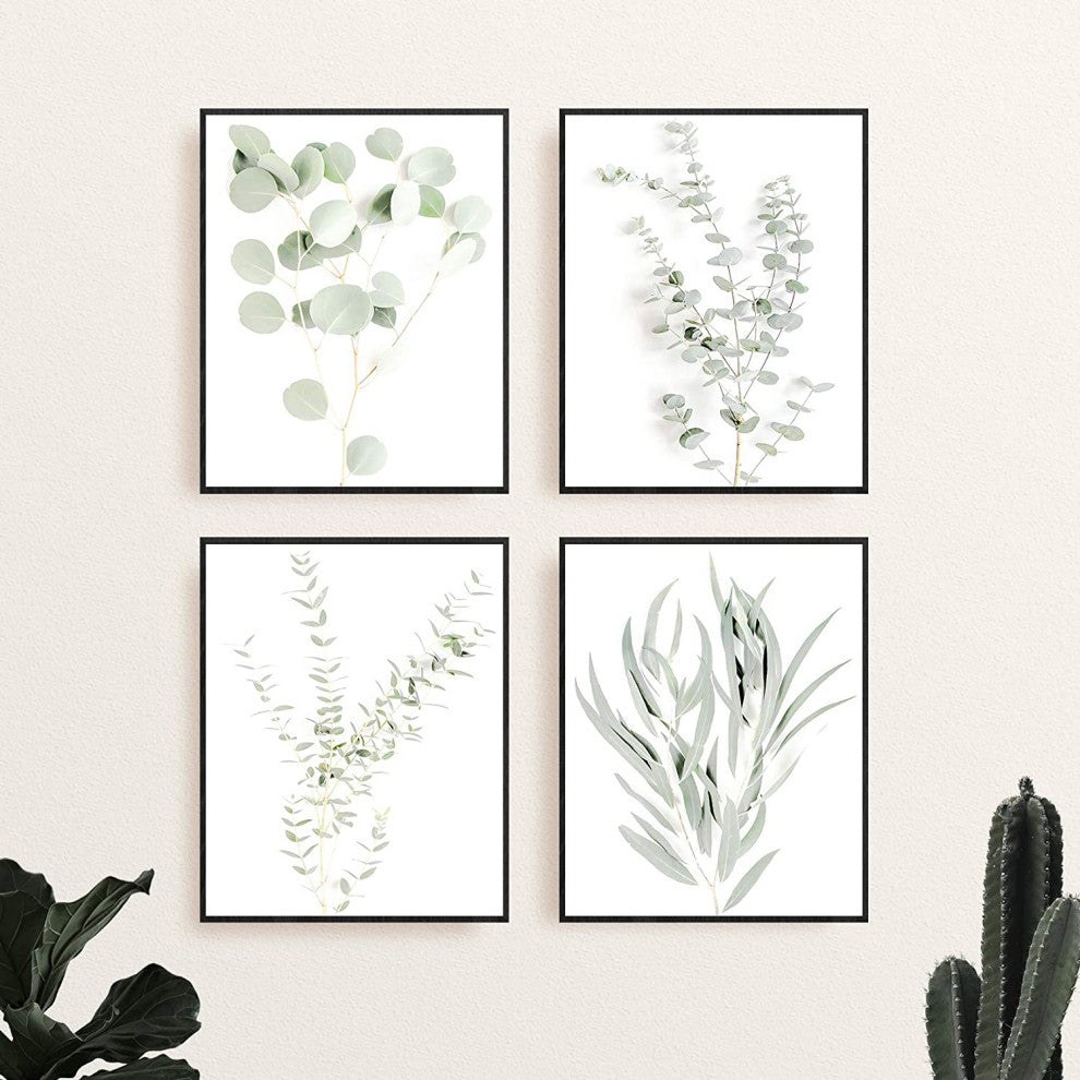 Set of 4 Plant Wall Decor Pictures Minimalist Wall Art