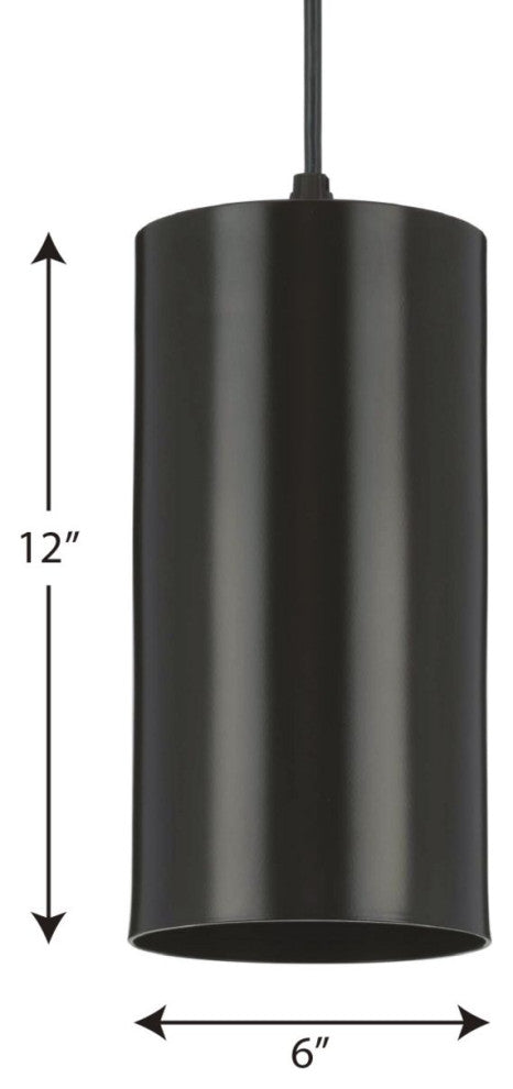 Cylinder 6" 1-Light LED Modern Outdoor Pendant Hanging Light, Antique Bronze