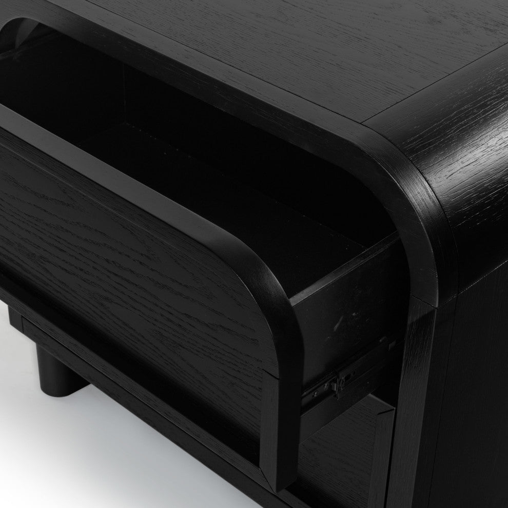 Safavieh Couture Dinah 2 Drawer Wood Nightstand, Black