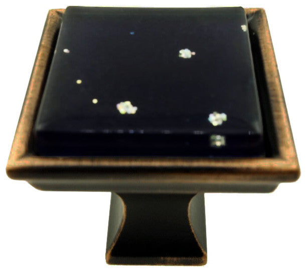 Black Iridescent Mini Nova Crystal Glass Oil Rubbed Bronze Madison Classic Knob