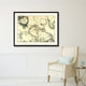 North East Canada & Greenland Map Print On Canvas With Picture Frame 28" X 37"