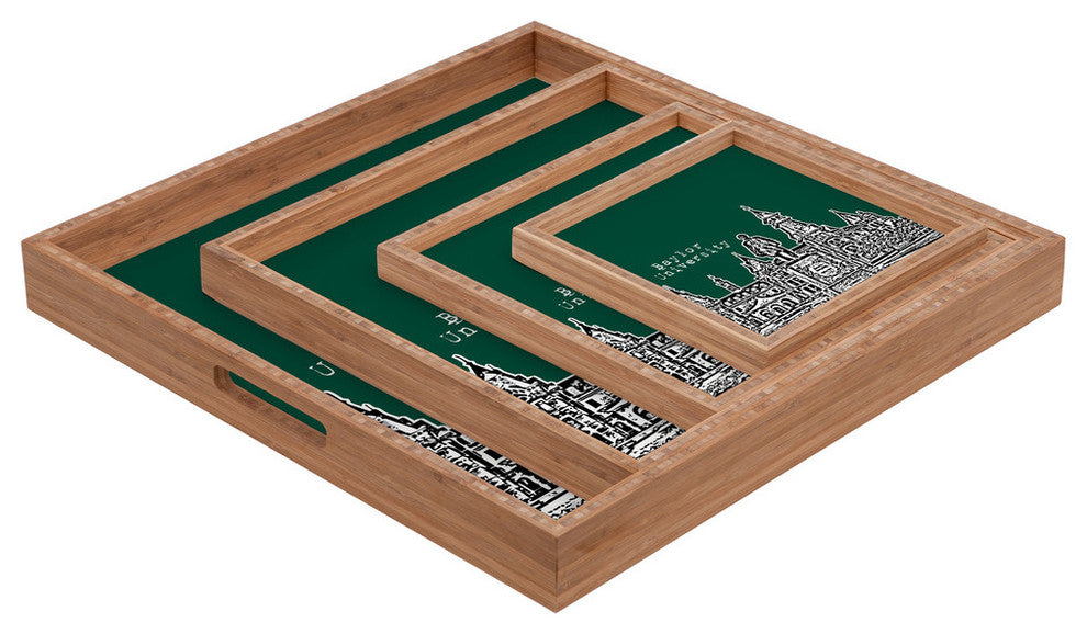 Deny Designs Bird Ave Baylor University Green Square Tray