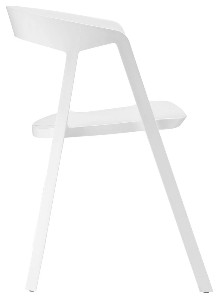 Modern Contemporary Dining Armchair, White Plastic