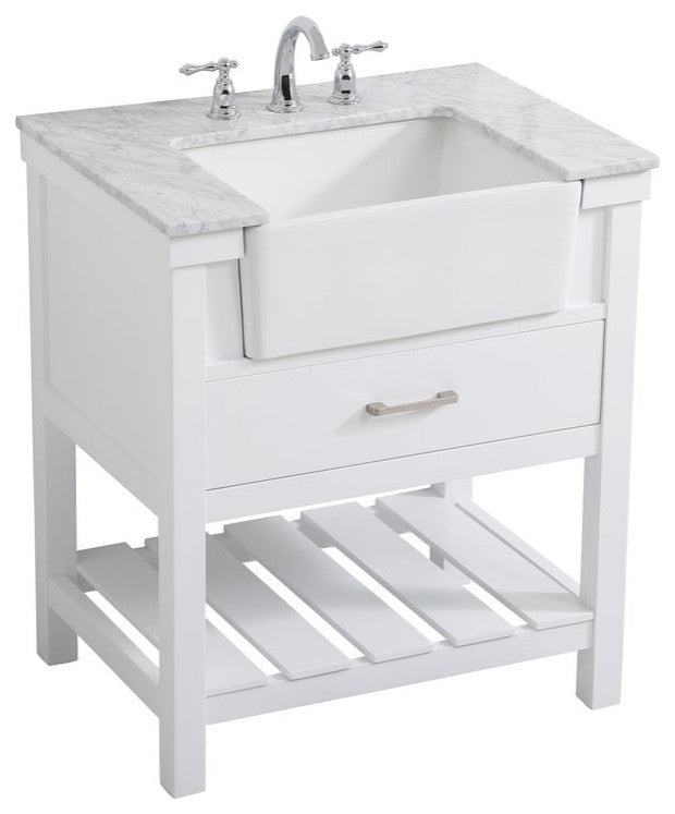 Home Living 22" Farmhouse White-Light Bathroom Vanity