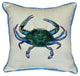 Pair of Betsy Drake Male Blue Crab Large Indoor/Outdoor Pillows 18 In X 18 In