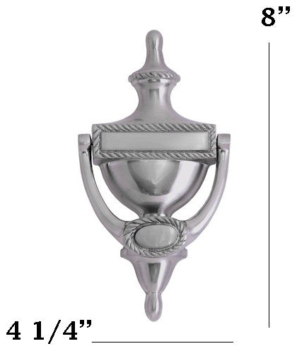 Rope Door Knocker 8", Satin Nickel