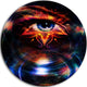 Woman Eye With Fractal Star, Floral Digital Art Round Wall Art, 23"