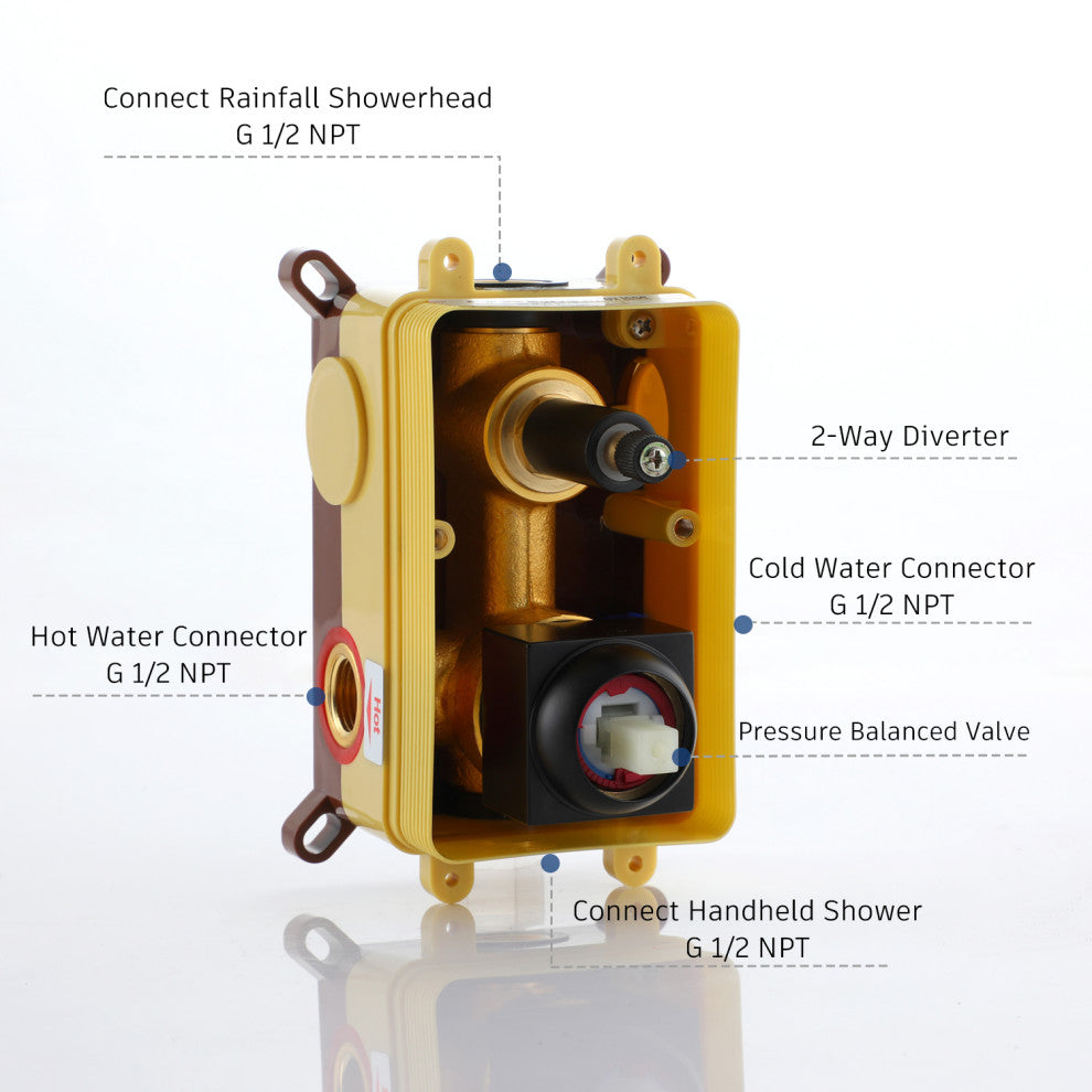 CASAINC 10" Luxury Wall Mounted Shower System Set w Sliding Handheld Rod, Matte Black