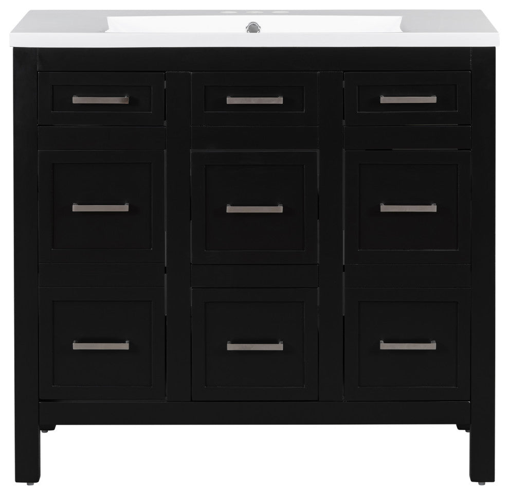 36" Bathroom Vanity Cabinet with Resin Integrated Sink