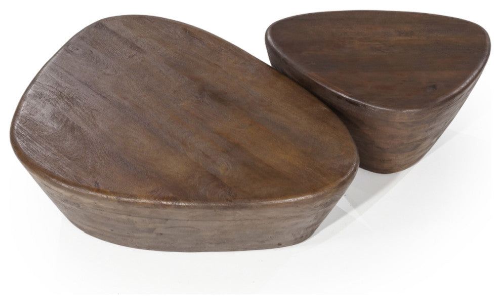 Wooden Free-Form Coffee Table L, Eleonora Mila, Brown