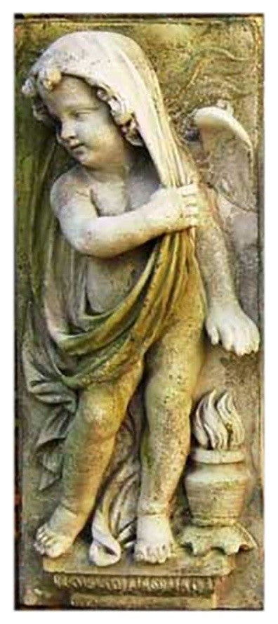 Little Boy Winter Plaque 30, Garden Wall Decor