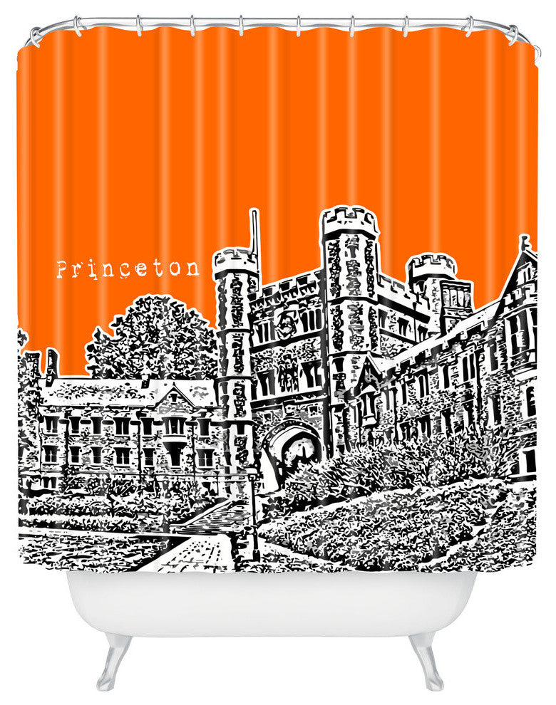 Deny Designs Bird Ave Princeton University Orange Shower Curtain