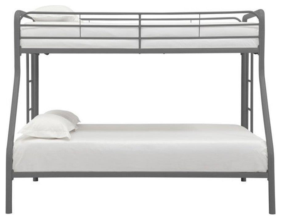 DHP Metal Twin over Full Bunk Bed in Silver
