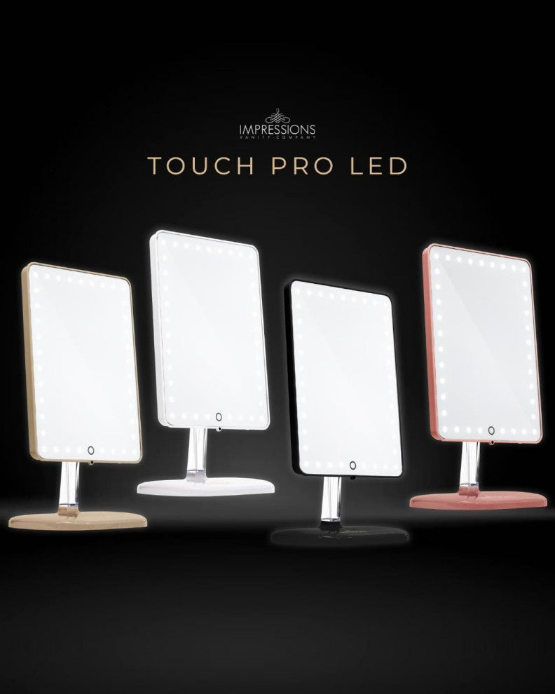 Touch Pro LED Makeup Mirror With Bluetooth Speaker and USB, White