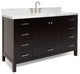 Cambridge 61" Espresso Single Bath Vanity, Marble Top Basin