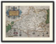 Atlas Of England and Wales Map Print On Canvas With Picture Frame 28" X 37"