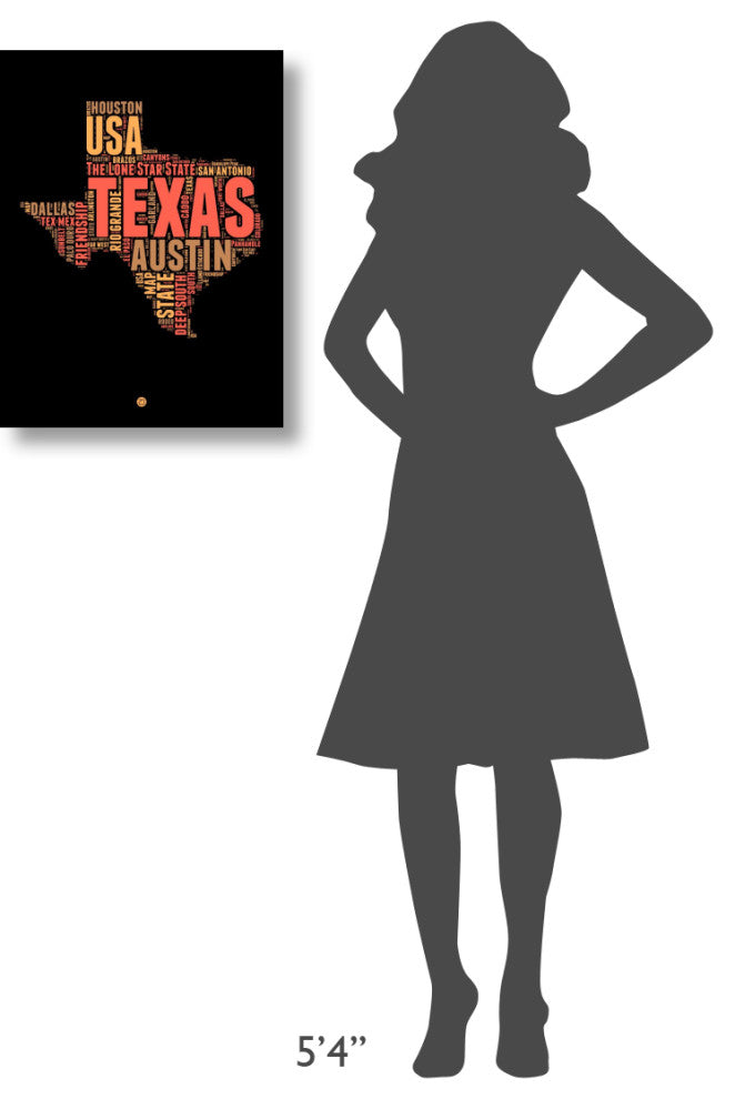 "Texas Word Cloud 1" Fine Art Print