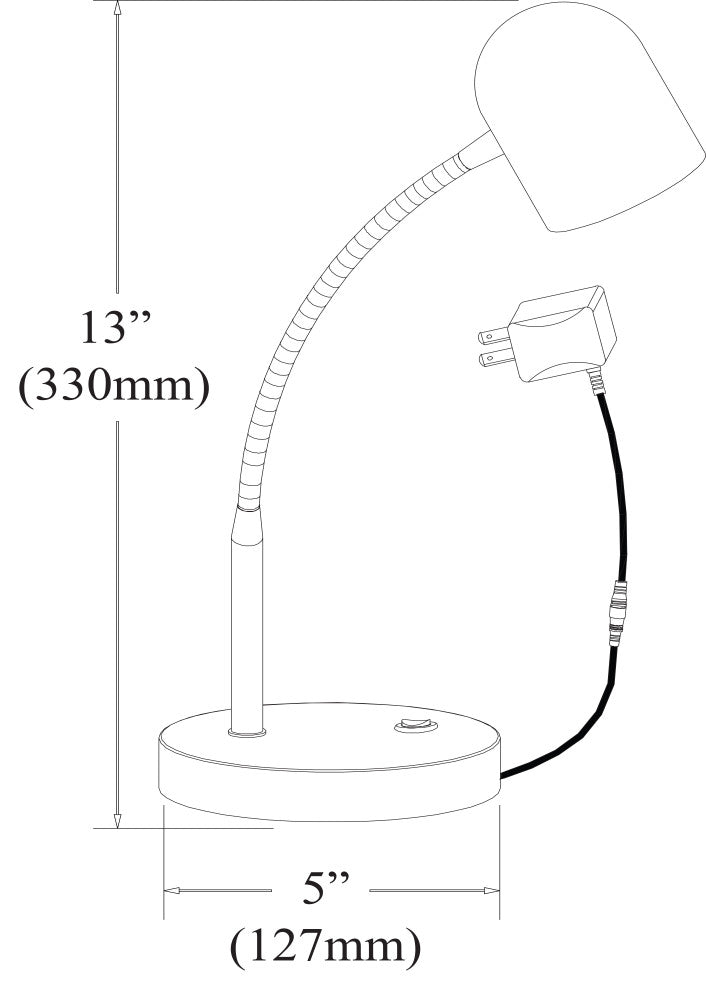5W Table Lamp, Satin Chrome Finish
