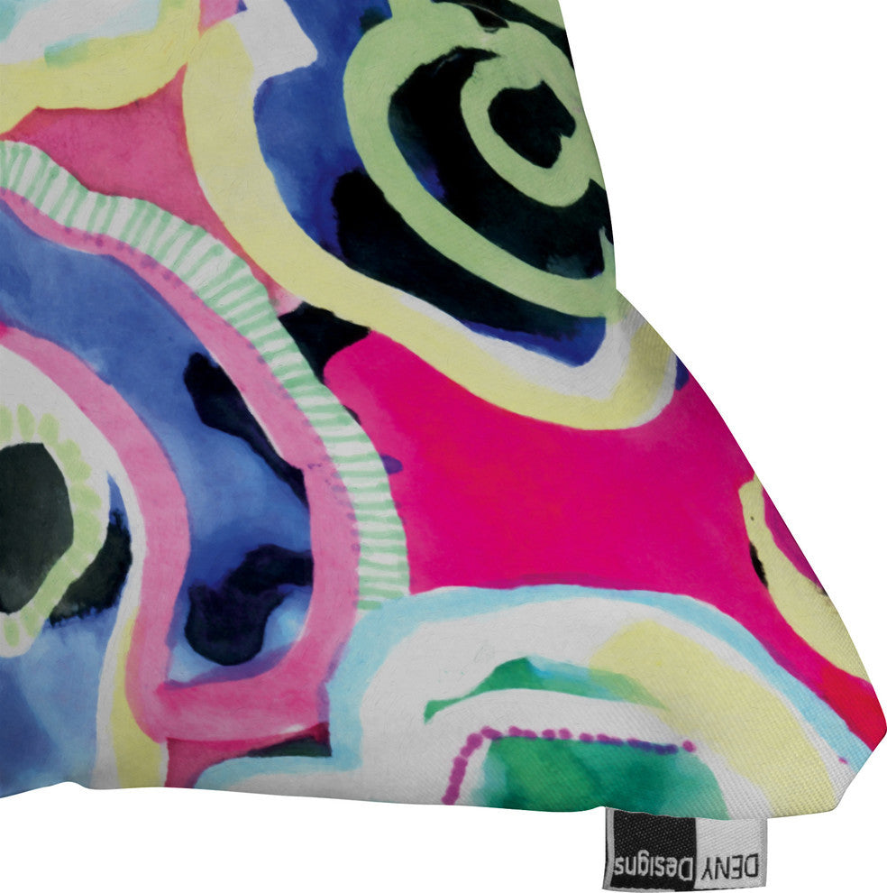 Deny Designs Cayenablanca Flower Party Outdoor Throw Pillow