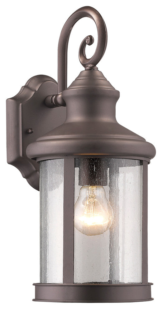 Galahad 1-Light Rubbed Bronze Outdoor Wall Sconce 16" High
