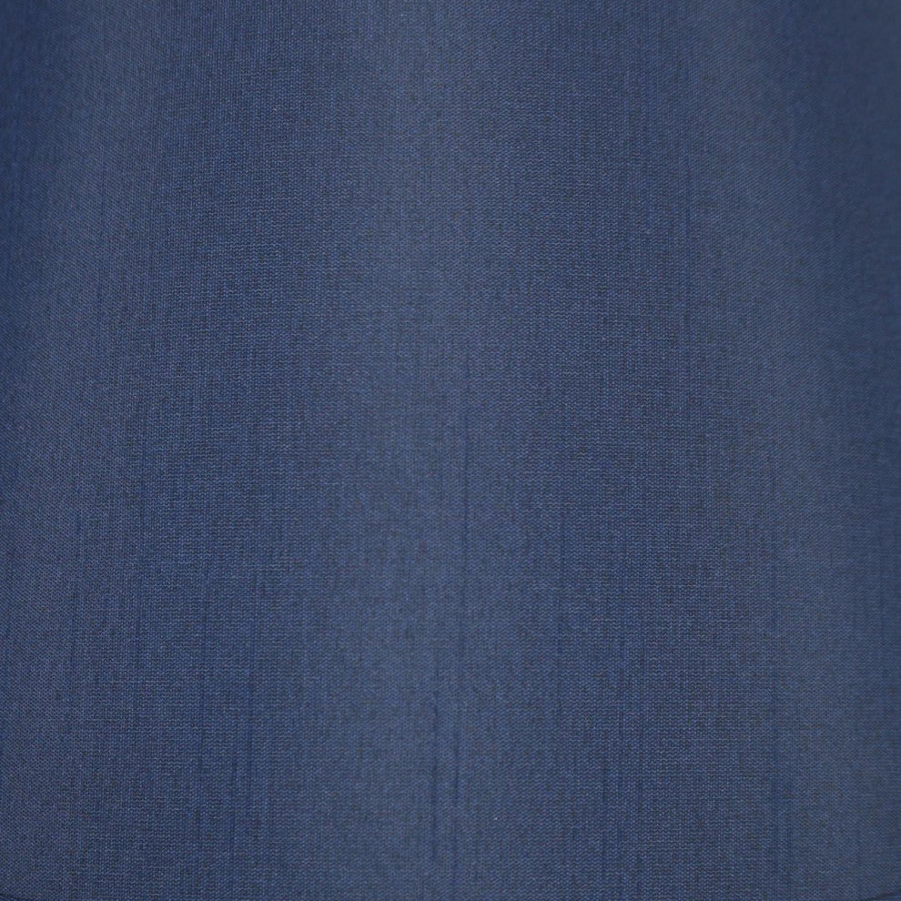 Hardback Faux Silk Coolie Lamp Shade, 5x9x7", Cream, Navy Blue Silk, Set of 2