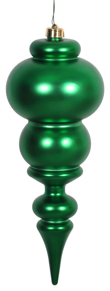 Vickerman N150604DMV 14" Green Matte Finial Ornament