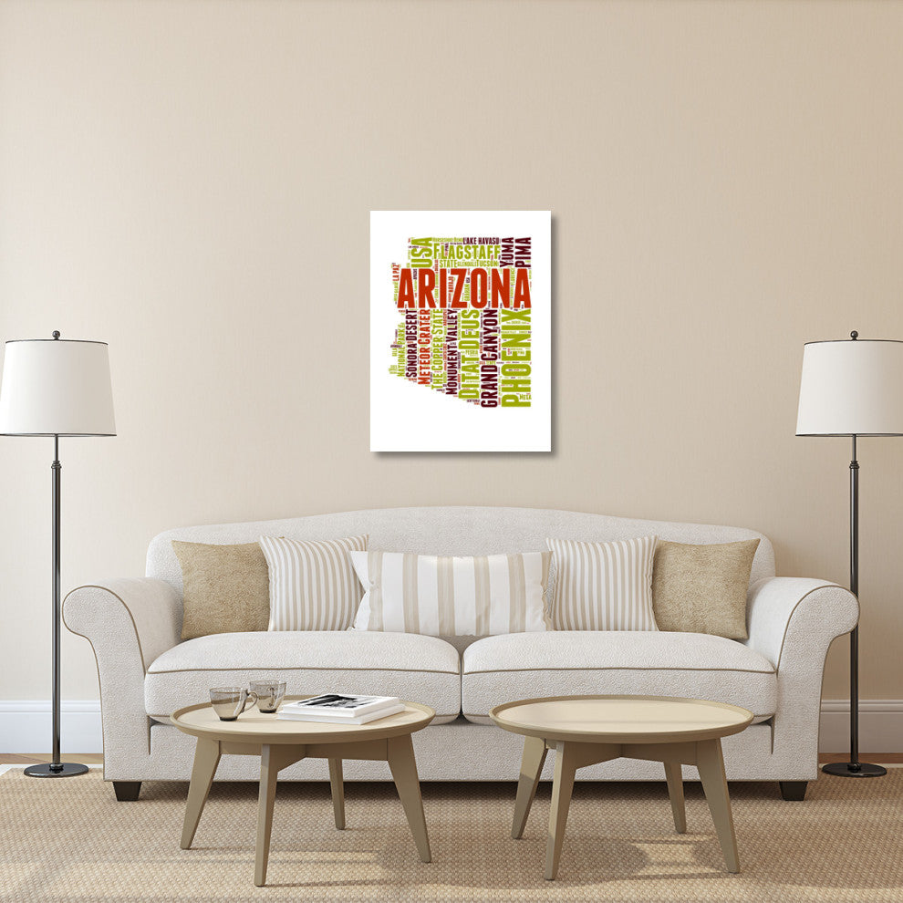 "Arizona Word Cloud Map" Fine Art Print