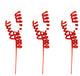 3 Pieces 17" Glitter Spring and Ball Christmas Spray, Red/Snow
