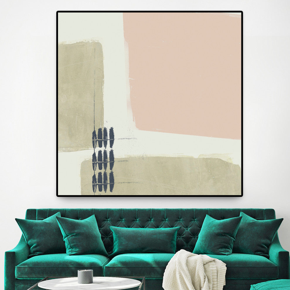 "Monotype Abstraction I" Oversized Framed Canvas, 45" x 45"