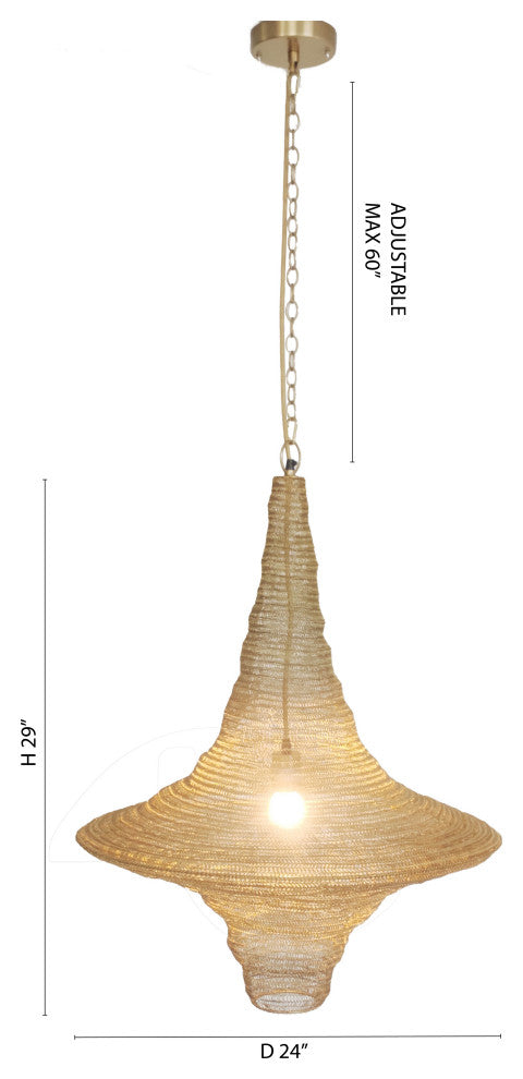 Gold Powder Coat Chain Basket Light