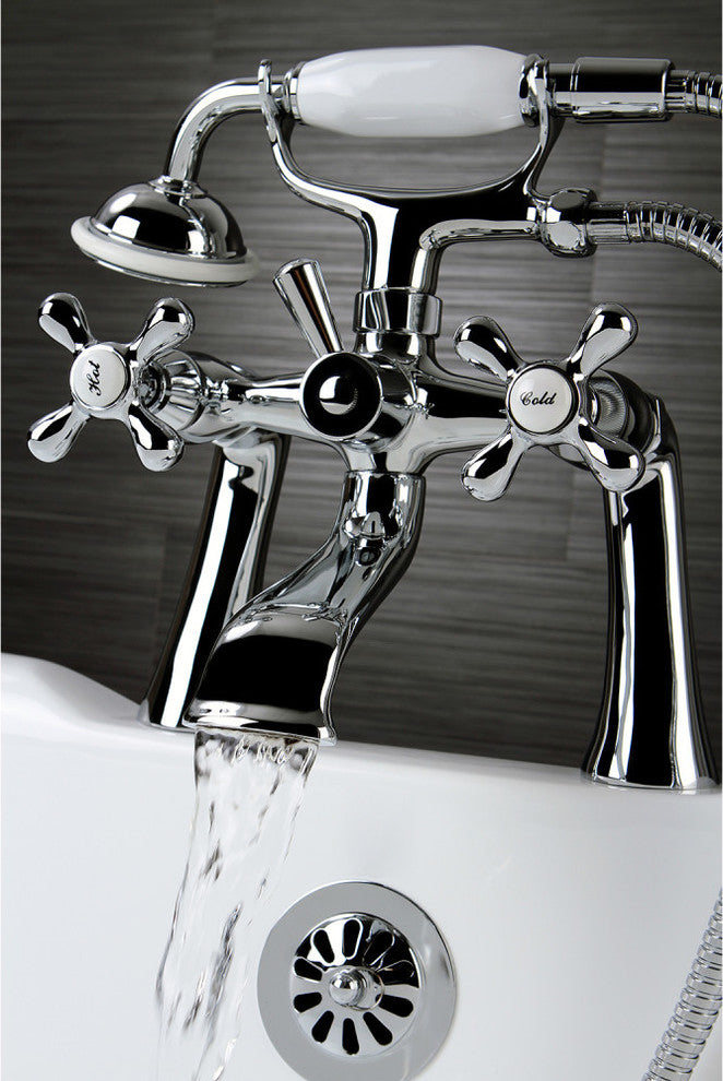 Kingston Brass Clawfoot Tub Faucet With Hand Shower, Polished Chrome