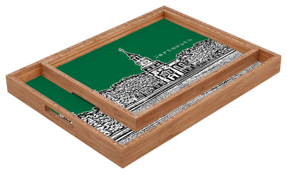 Deny Designs Bird Ave Dartmouth College Green Rectangular Tray